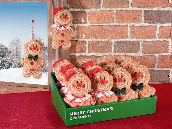 Gingerbread man in soft plush to hang
