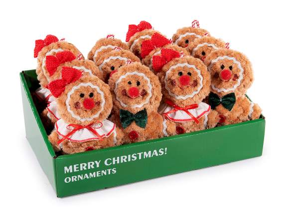 Gingerbread man in soft plush to hang