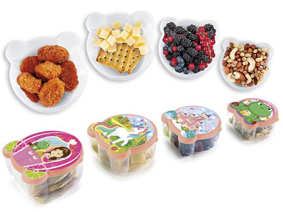Set of 4 Principessa polypropylene snack containers