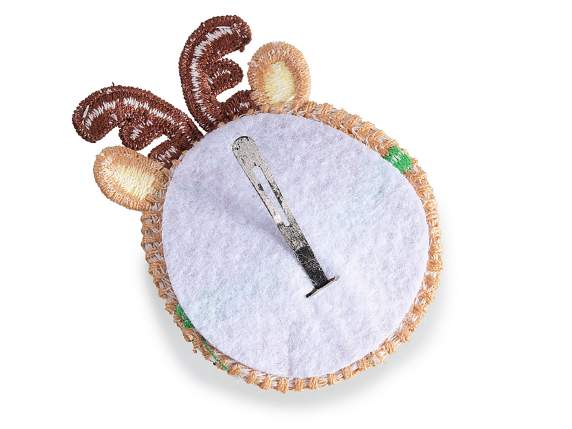 Christmas knitted hair clip with display