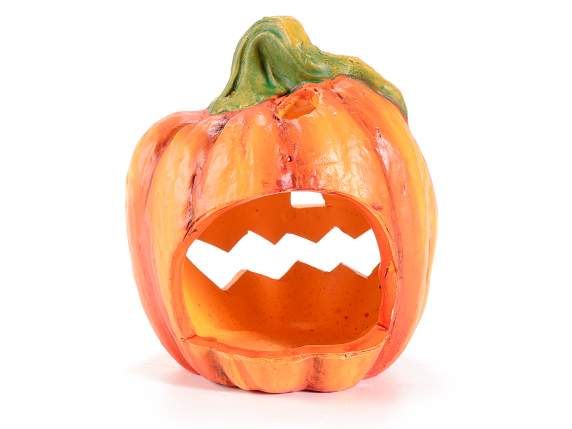 Colored terracotta tealight candle holder pumpkin