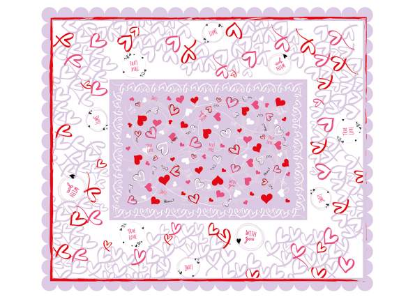 Rectangular stain-resistant tablecloth Hearts
