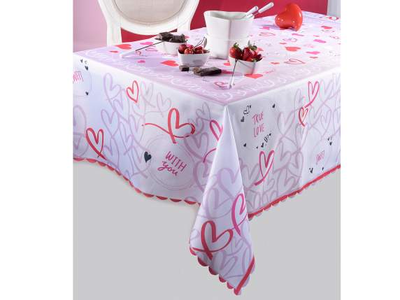Rectangular stain-resistant tablecloth Hearts
