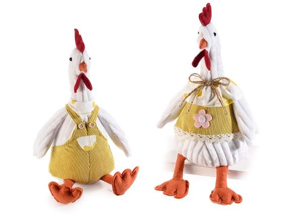 Little chicken in soft fabric with velvet clothes