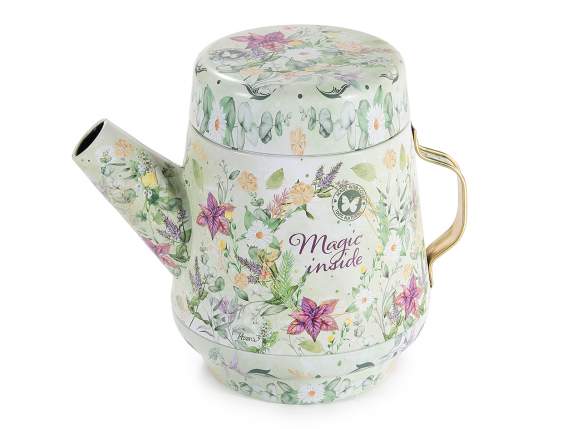 Teapot shaped metal food box
