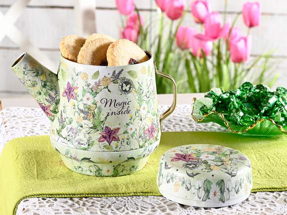 Teapot shaped metal food box