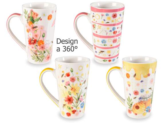 Porcelain mug with BeeHoney design