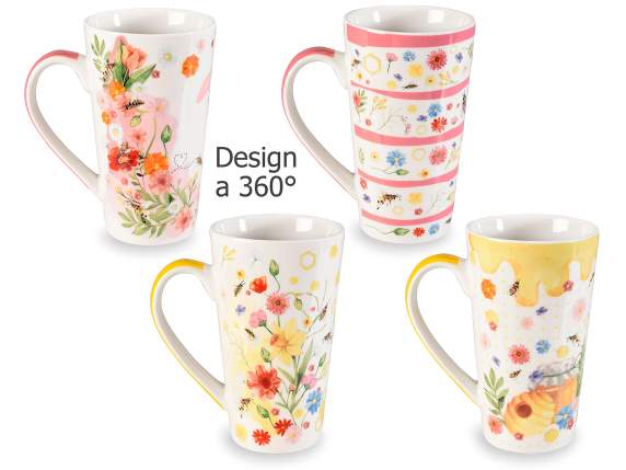 500 ml porcelain mug with honey print