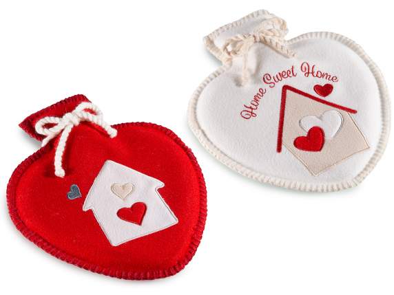 Hot water bottle 600 ml covered in fabric with embroidery