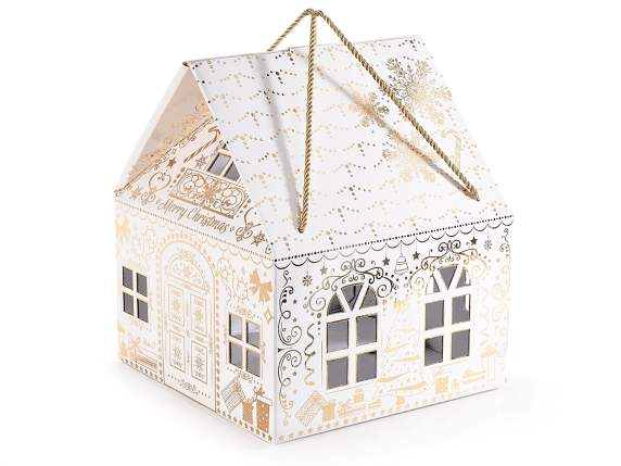 Paper box Twinkle Xmas w-handles and windows