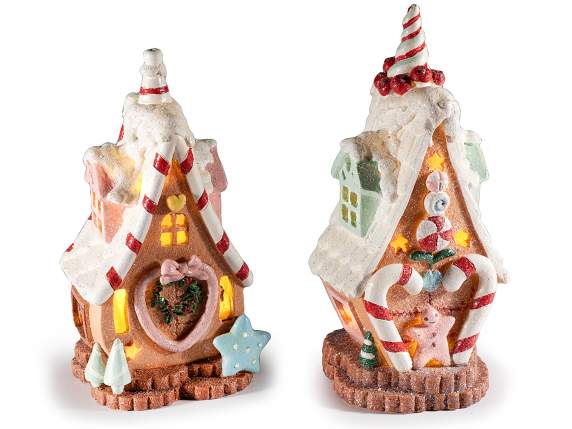 Resin Gingerbread House with LED Lights