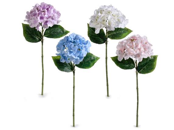 Fabric artificial hydrangea branch