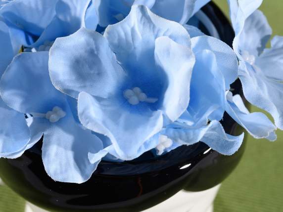 Artificial hydrangea branch in fabric