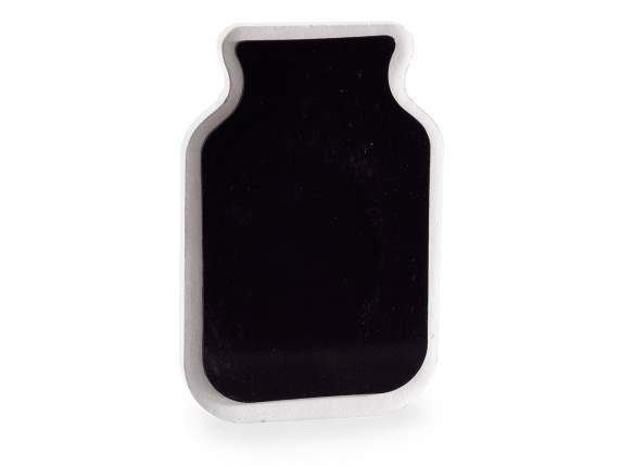 Ceramic jar magnet with embossed decorations