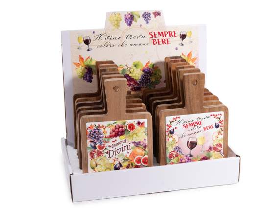 Acacia wood and ceramic food cutting board