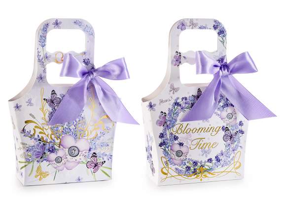 Colored paper bag - envelope with handles and bow