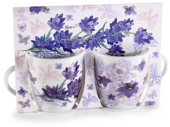 Gift box 2 Lavender porcelain cups