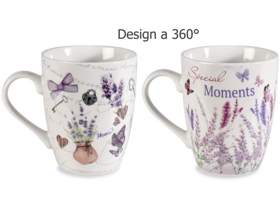 Porcelain mug Lavender in gift box