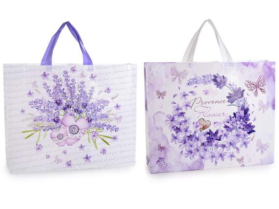 Non-woven fabric bag with Lavender print