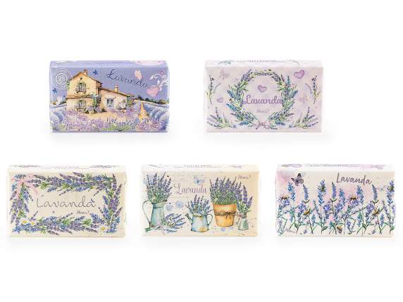 150g vegetable soap without dyes, lavender print