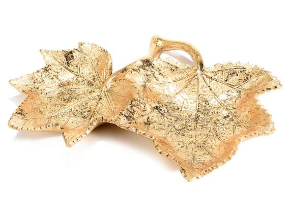 Decorative tray gold leaf resin with engraved details