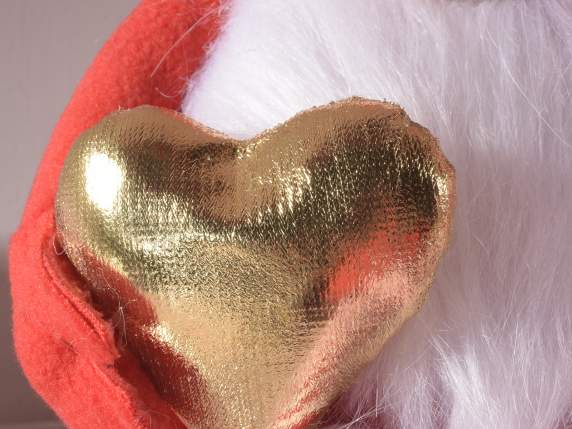 Long legged gnome in love with golden hearts