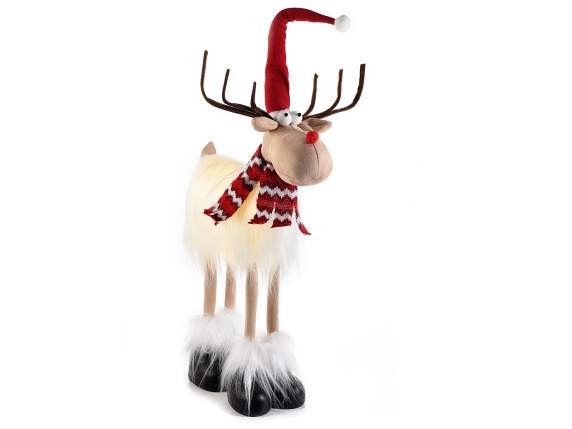 Reindeer with LED light body, scarf and moldable hat