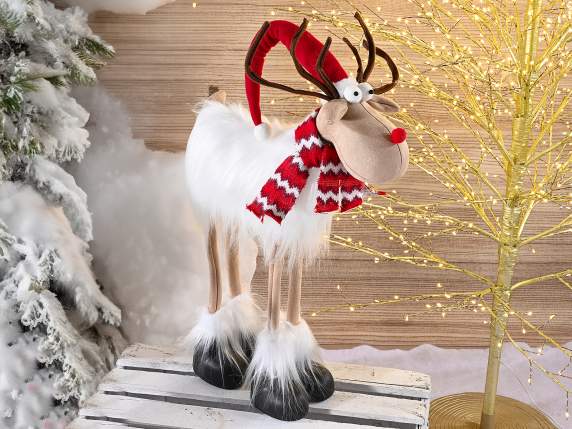 Reindeer with LED light body, scarf and moldable hat