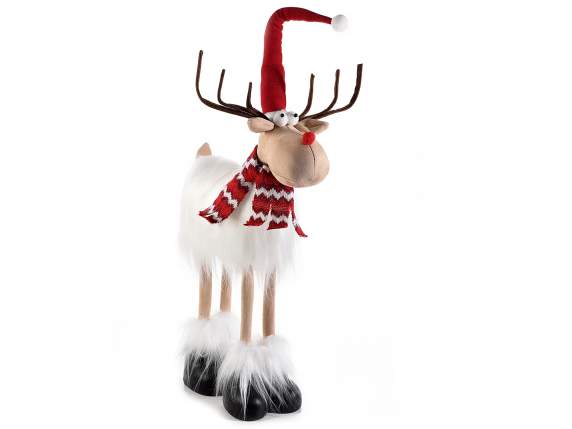 Reindeer with LED light body, scarf and moldable hat