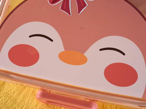 Lunch box-lunch box in polypropylene with fork and stickers