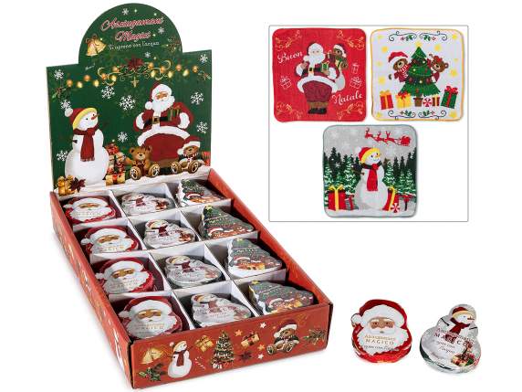 Mini magic cotton towel with Christmas print