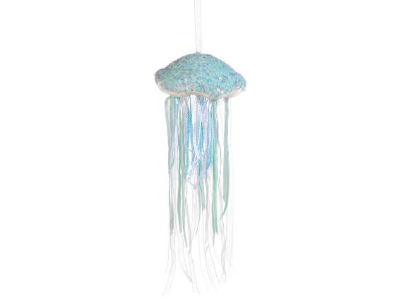 Decorative jellyfish in fabric with sequins to hang