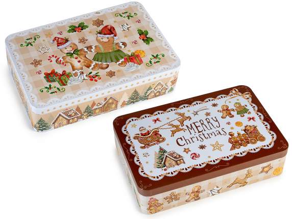 Christmas metal food box with lid