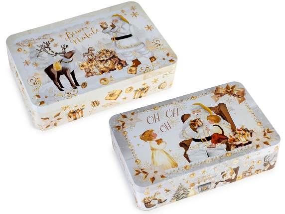 Christmas metal food box with lid