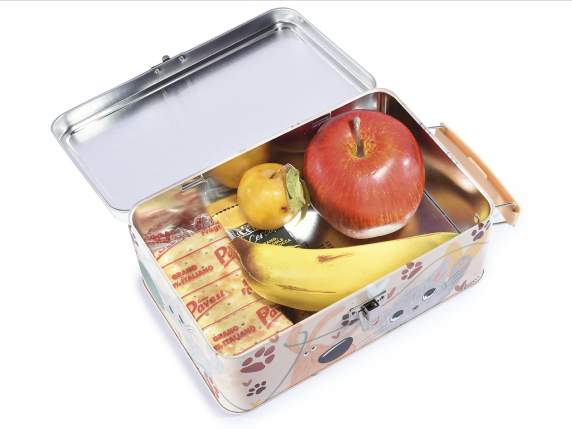 Metal food box with handle Bimbi