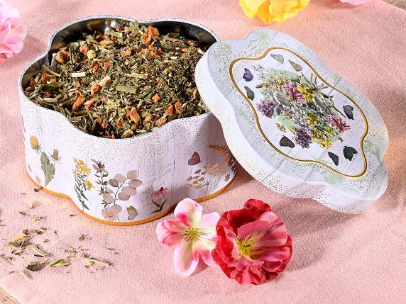 Flower shaped food metal box