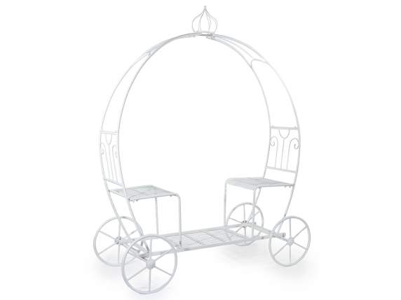 White metal fairytale carriage with double seat