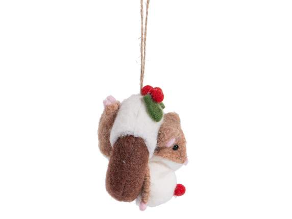 Felt Christmas Mickey Mouse with Hanging Donut