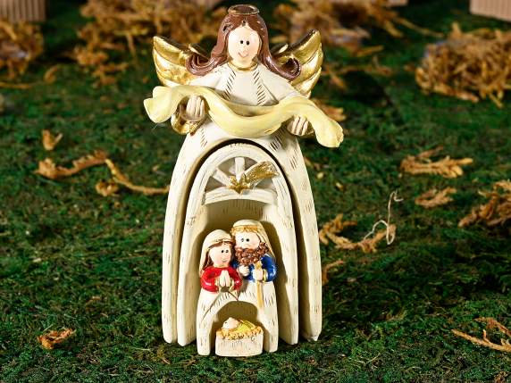 Set of 4 modular nativity scene characters in resin