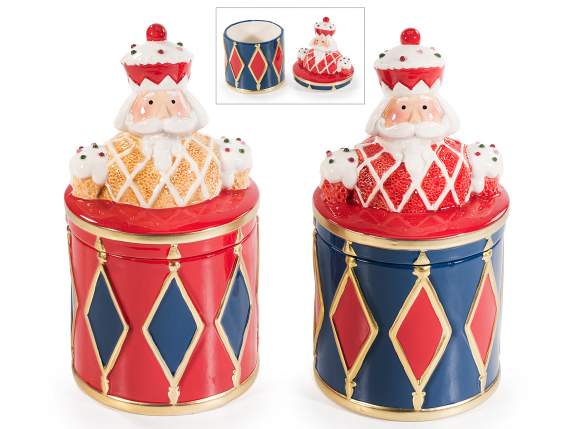 Ceramic food jar with nutcracker