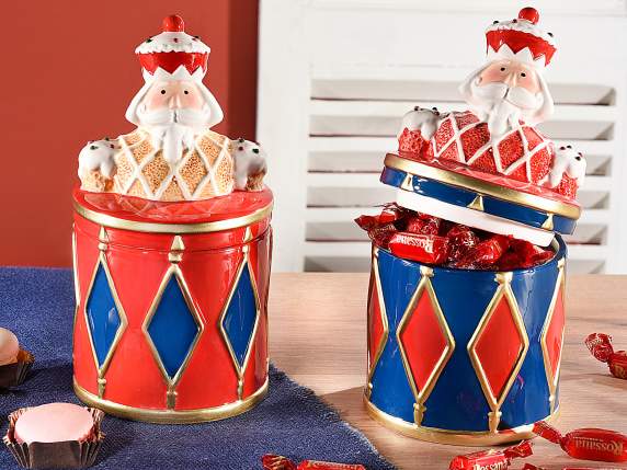 Ceramic food jar with nutcracker