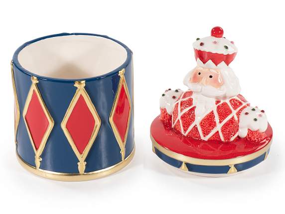 Ceramic food jar with nutcracker