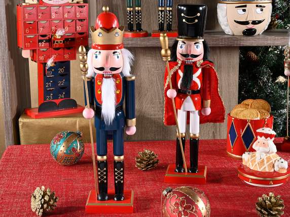 Wooden nutcracker with mouth movement lever