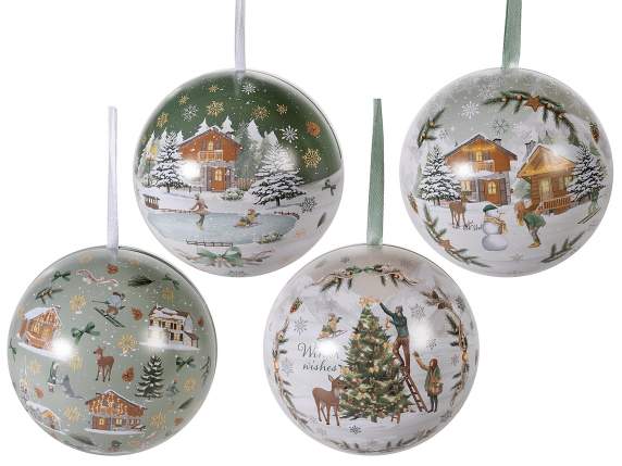Openable food-grade metal Christmas ball to hang