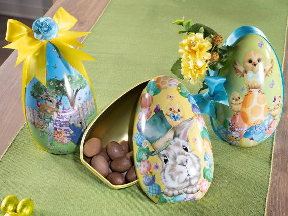 Openable metal Easter egg for food use