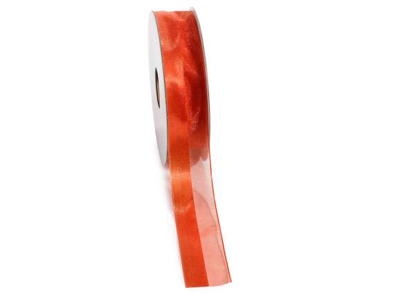 Satin ribbon and orange organza