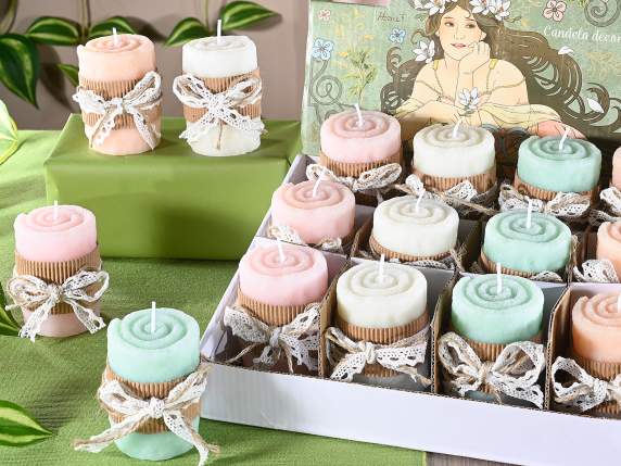 Colored candle shaped with bow