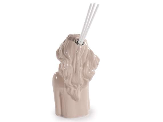 Glossy porcelain girls bustier with perfume stick