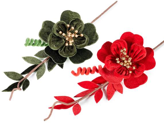 Velvet anemone branch with golden pistil