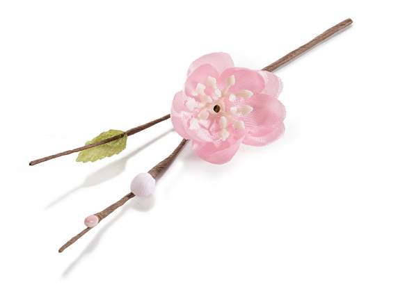 Artificial peach blossom sprig